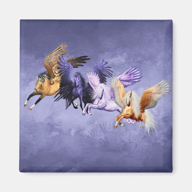 Aimant Les quatre Pegasi Flying Horses Pegasus Stallions (Devant)