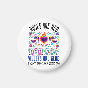Aimant Les roses sont rouges avec un joli motif art mexic