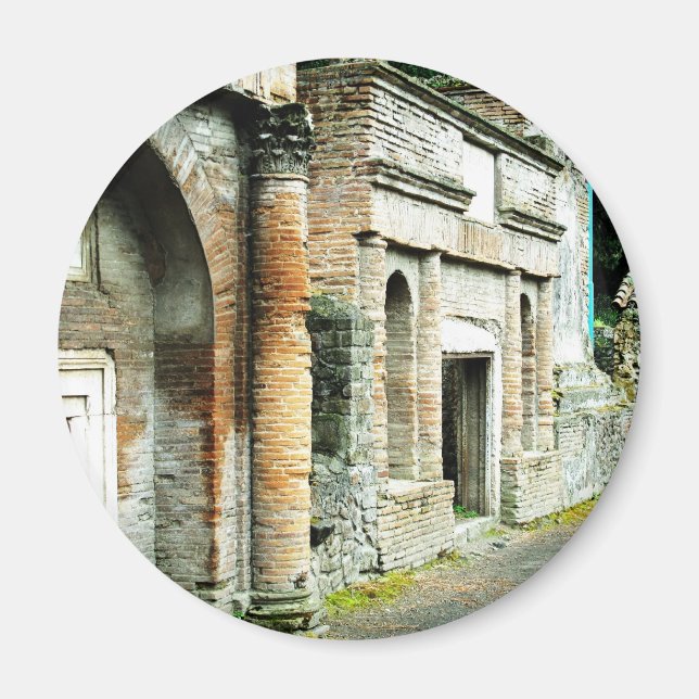 Aimant Les ruines de Pompéi - marché aux temples (Devant)