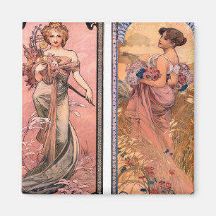 Aimant Les saisons (printemps, été) Alphonse Mucha