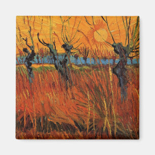 Aimant Les saules au coucher du soleil par Vincent van Go