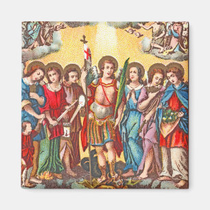 Aimant Les sept archanges (CP 001; chromolithographie)