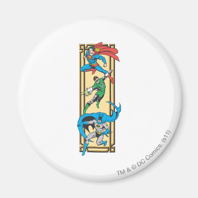 Aimant Les superhéros en action (Devant)