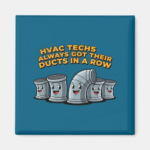 Aimant Les techniciens CVC ont leurs conduits en ordre dr