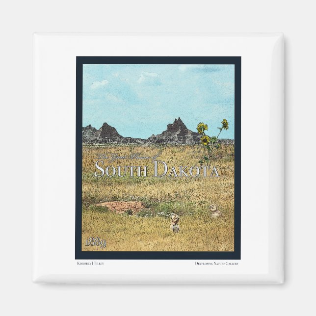Aimant Les Terres des Prairies du Dakota du Sud (Devant)