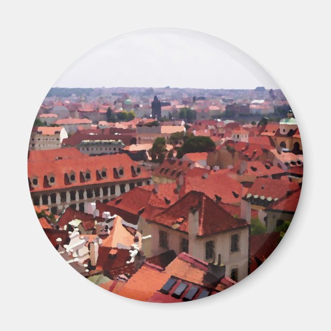 Aimant Les toits rouges de Prague (Devant)