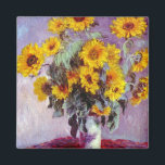 Aimant Les tournesols de Monet<br><div class="desc">Art de Claude Monet des Tournesols dans un vase</div>