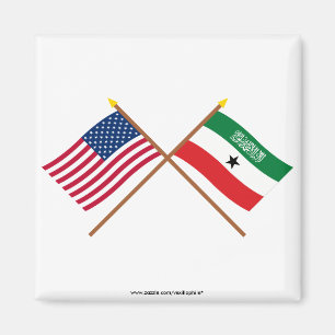Aimant Les USA et drapeaux croisés par Somaliland