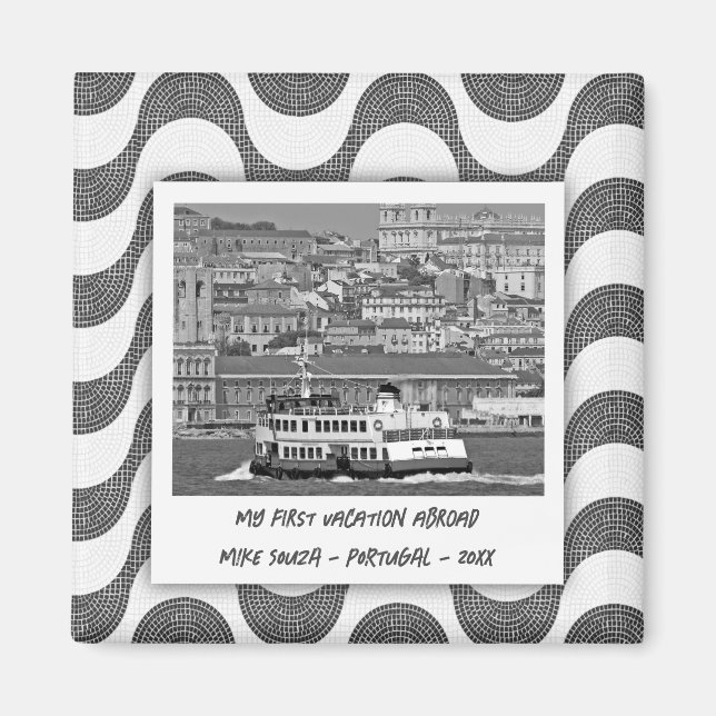 Aimant Les vagues portugaises pavé Premier Vacances (Devant)