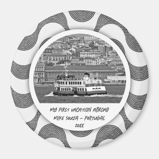 Aimant Les vagues portugaises pavé Premier Vacances (Devant)