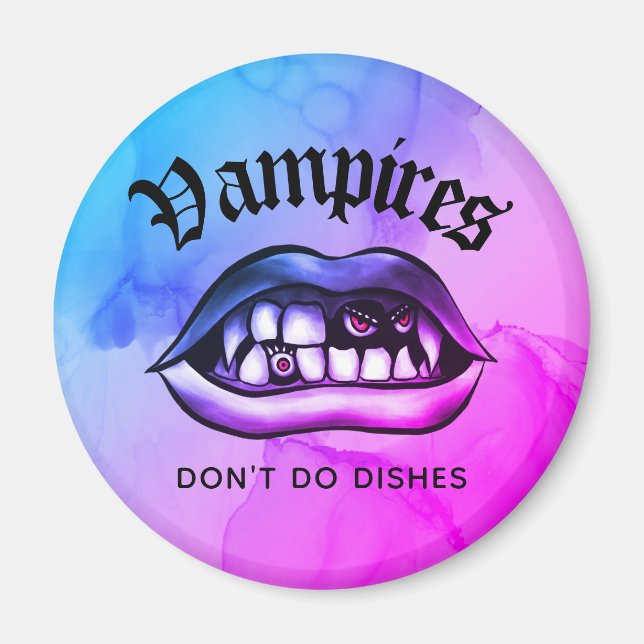 Aimant Les vampires ne font pas de plats drôles Vaporwave (Devant)