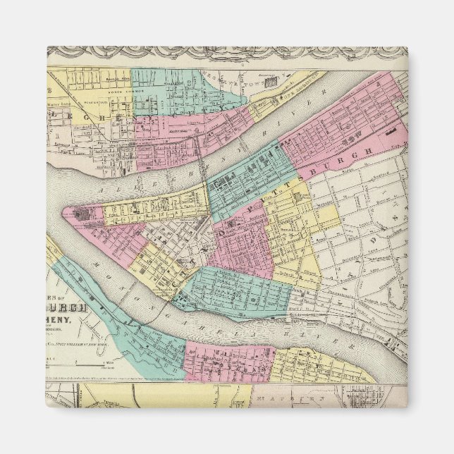 Aimant Les Villes De Pittsburgh Allegheny Cincinnati (Devant)