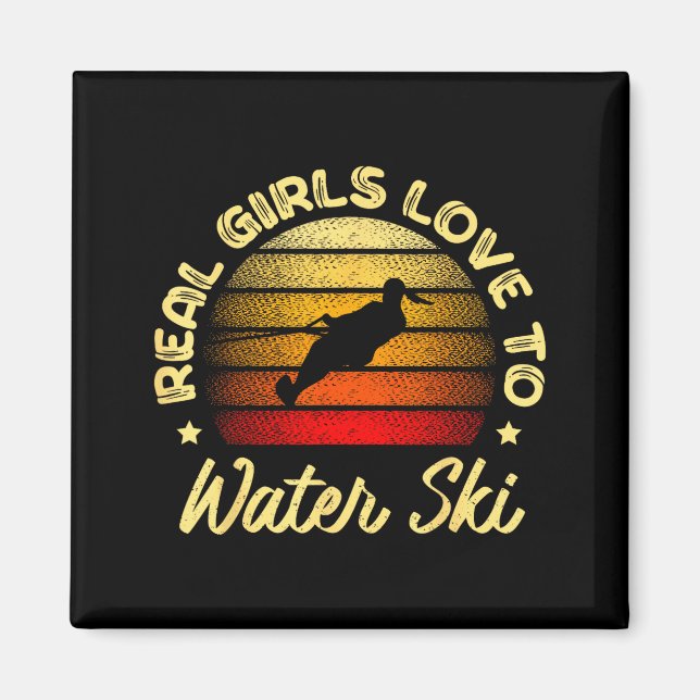 Aimant Les vraies filles aiment faire du ski nautique, dr (Devant)
