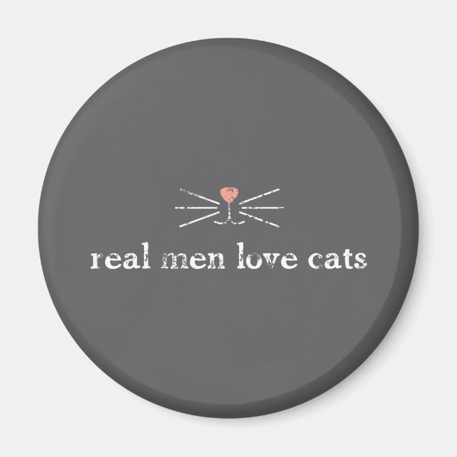 Aimant Les vrais hommes aiment les chats (Devant)