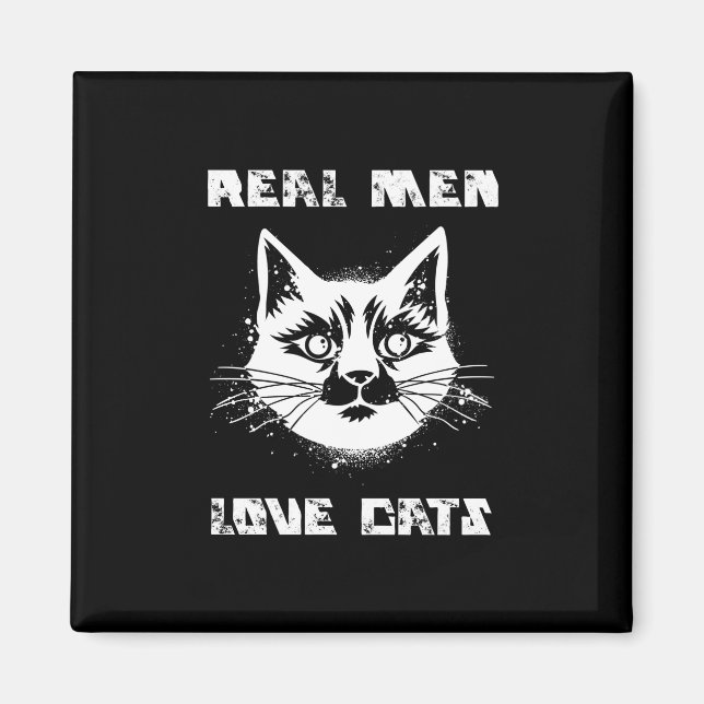 Aimant Les vrais hommes aiment les chats (Devant)