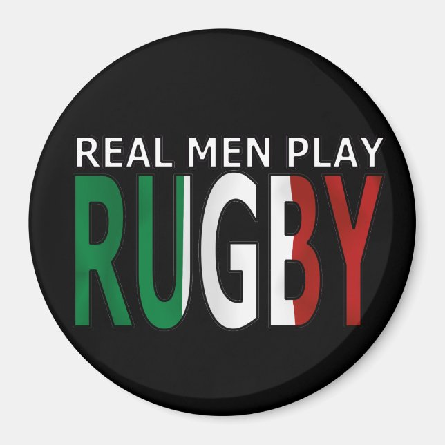 Aimant Les vrais hommes jouent au rugby Italie (Devant)