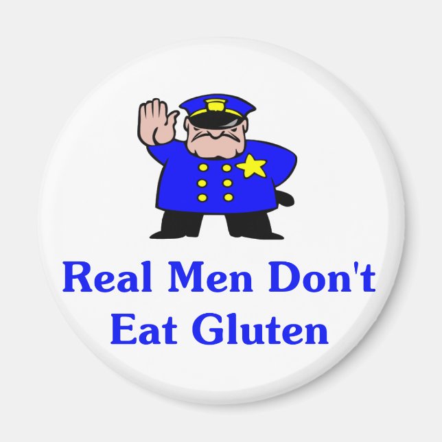 Aimant Les vrais hommes ne mangent pas de gluten (Devant)