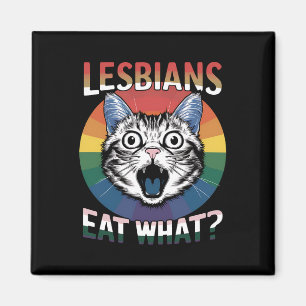 Aimant Lesbiennes mangent quoi humour de chat drapeau de