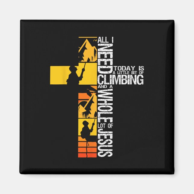 Aimant L'escalade Jésus est mon roc chrétien grimpeur de  (Devant)