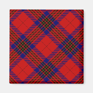 Aimant Leslie tartan rouge bleu violet plaid