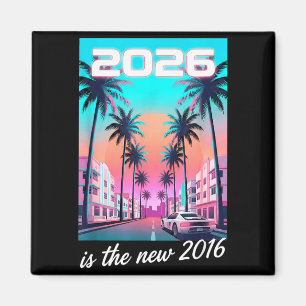 Aimant L'esthétique de la voiture rétro synthwave 2016