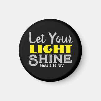Aimant Let Your Light Shine Bible Verse Black and Yellow