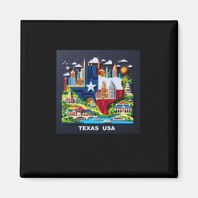 Aimant L'État du Texas aux États-Unis Sticker1 (Devant)