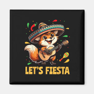 Aimant Lets Fiesta Fox Sombrero Cinco De Mayo Mexicain en