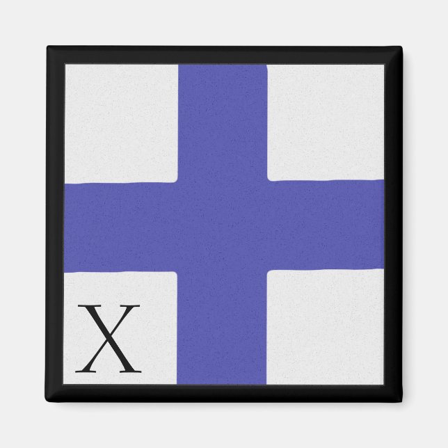 Aimant Lettre alphabet magnétique du drapeau nautique X (Devant)