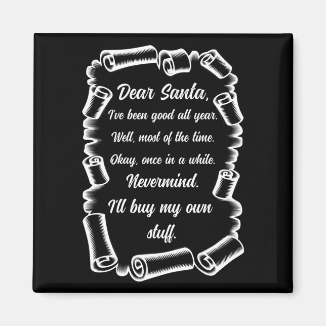 Aimant Lettre amusante à Père Noël Noël cadeaux de Noël (Devant)