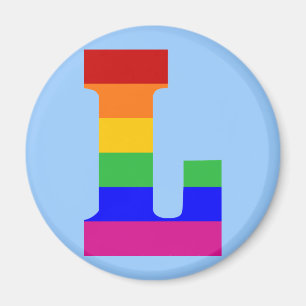 Aimant LETTRE arc-en-ciel L