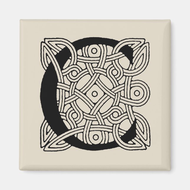 Aimant Lettre C Vintage Monogramme de noeud celtique (Devant)