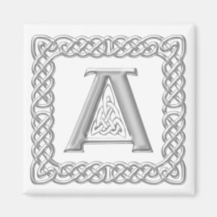 Aimant Lettre celtique A de monogramme de noeud d'effet
