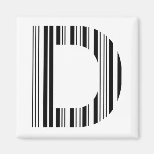 Aimant LETTRE D CODE BARRE Premier Motif de code à barre