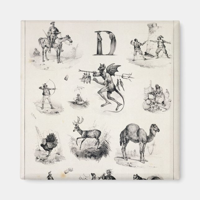 Aimant Lettre D d'un alphabet, 1832 (Devant)