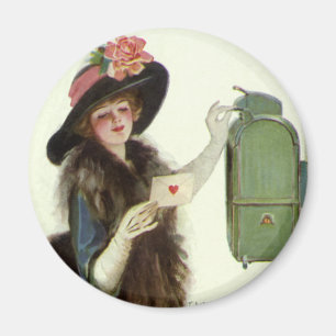 Aimant LETTRE D'AMOUR DE LA FEMME vintage VÉNITIENNES DU