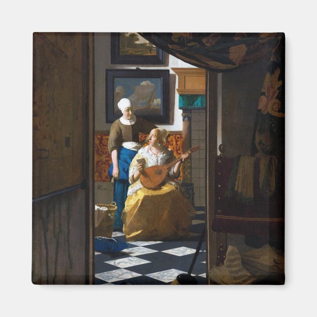 Aimant Lettre d'amour, Johannes Vermeer (Devant)