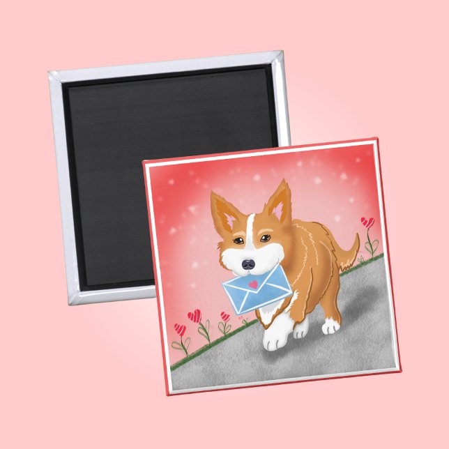 Aimant Lettre de doux cœur livrée par Corgi  (Créateur téléchargé)