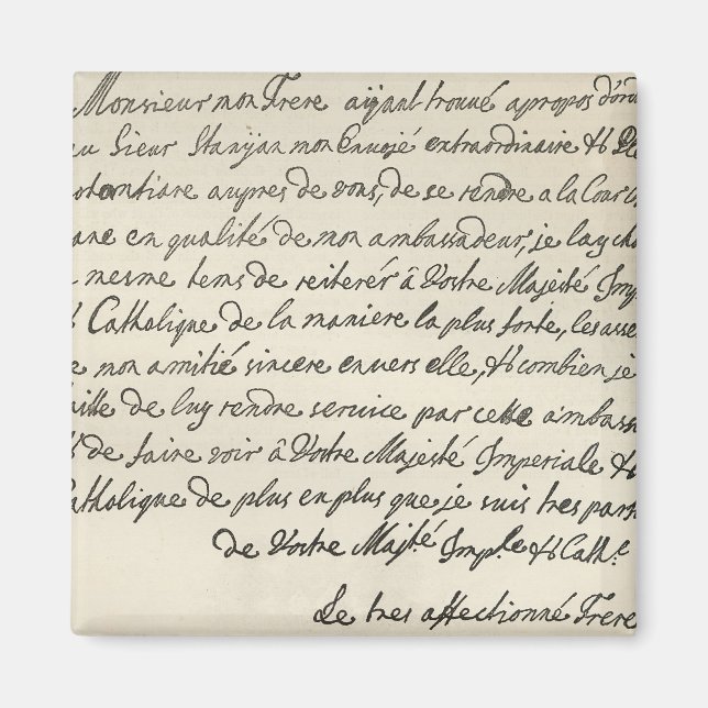 Aimant Lettre de George I à Charles VI (Devant)