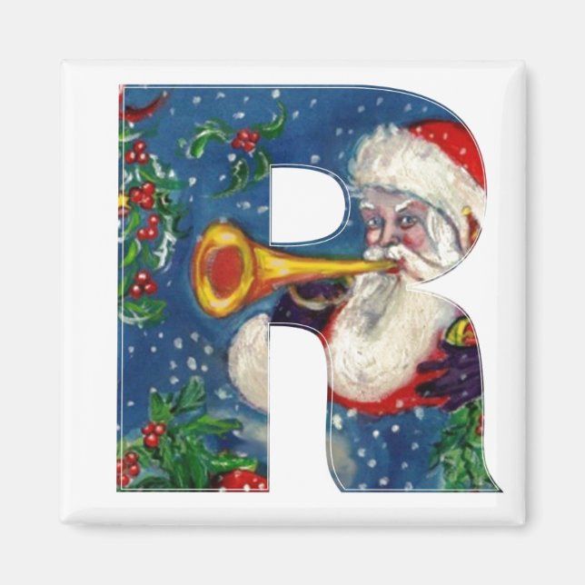 AIMANT LETTRE DE NOËL / MONOGRAMME DE BUGLER PÈRE NOËL (Devant)
