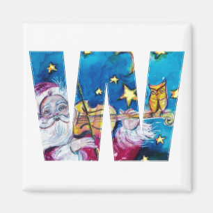 AIMANT LETTRE DE NOËL / MONOGRAMME PÈRE NOËL INSPIRÉ