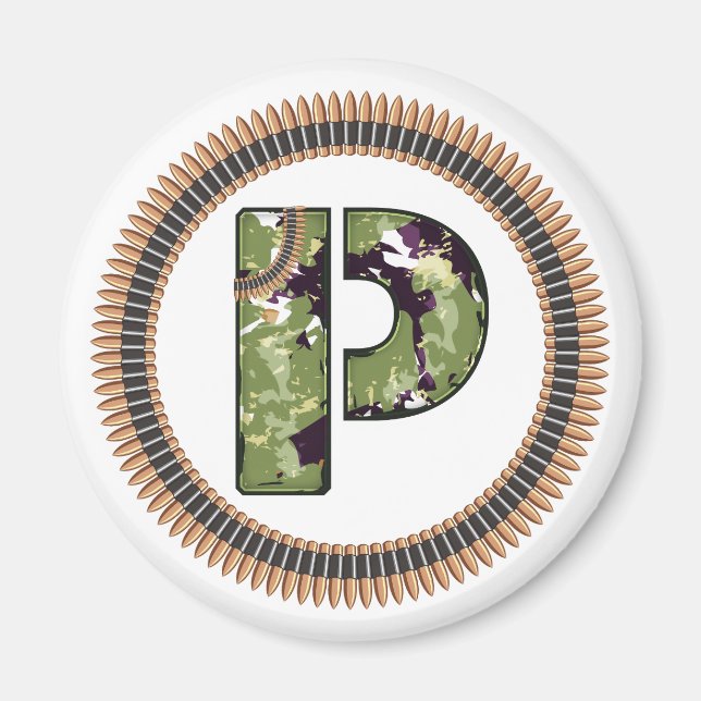 Aimant Lettre De Style Militaire P (Devant)