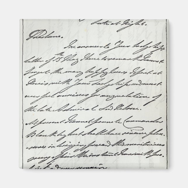 Aimant Lettre de William IV à Lady Nelson (Devant)