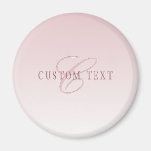 Aimant Lettre élégante & monogramme Rose ombré