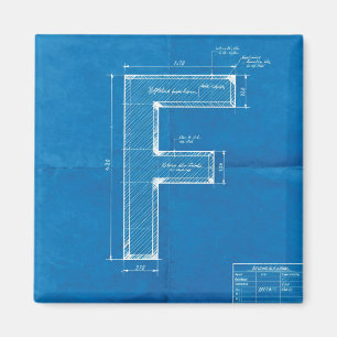 Aimant Lettre F Monogramme de plan