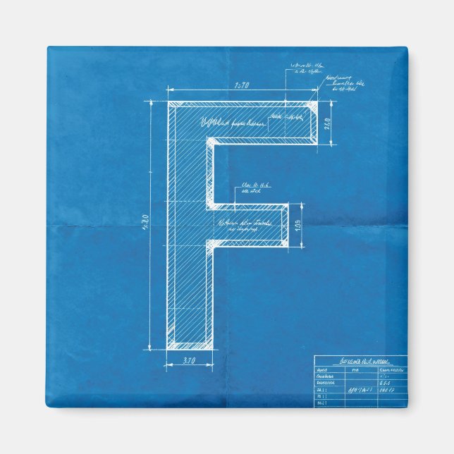 Aimant Lettre F Monogramme de plan (Devant)