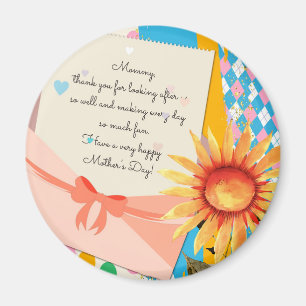 Aimant LETTRE Fleur de Tournesol Envelope Fête des Mères