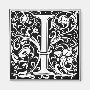 Aimant Lettre I Monogramme médiéval Art Nouveau