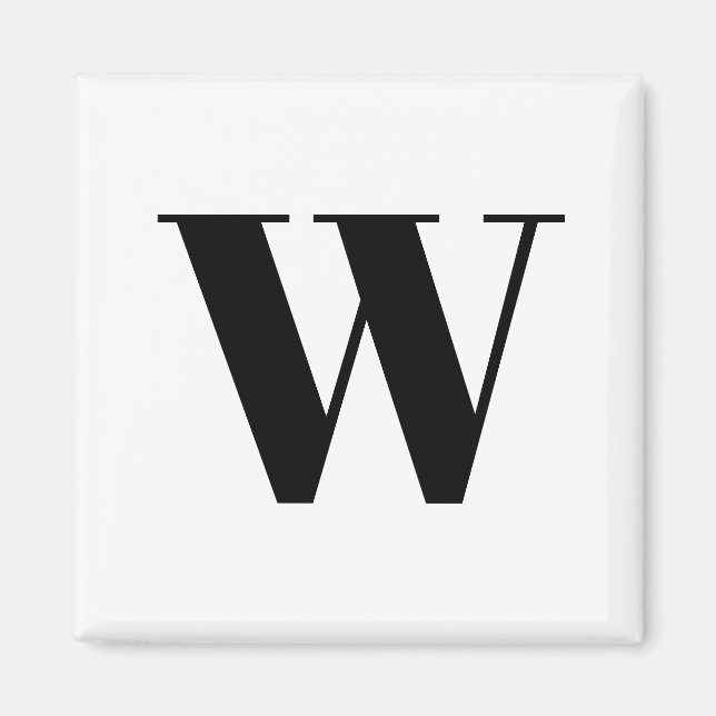 Aimant Lettre initiale de monogramme noir (Devant)