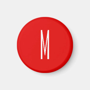 Aimant Lettre initiale Monogramme Style moderne Rouge Bla